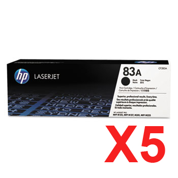 5 x Genuine HP CF283A Toner Cartridge 83A