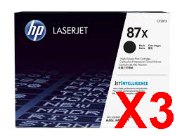 3 x Genuine HP CF287X Toner Cartridge 87X
