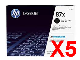 5 x Genuine HP CF287X Toner Cartridge 87X