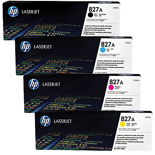 4 Pack Genuine HP CF300A CF301A CF302A CF303A Toner Cartridge Set 827A