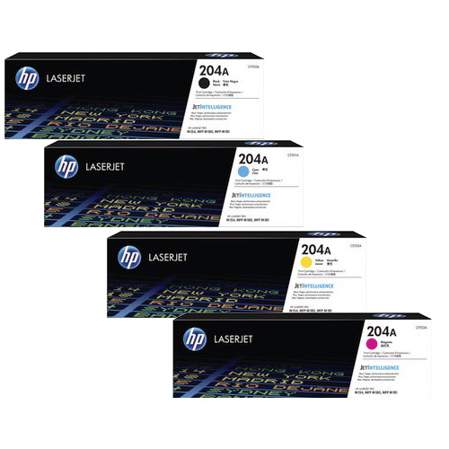 4 Pack Genuine HP CF510A CF511A CF512A CF513A Toner Cartridge Set 204A