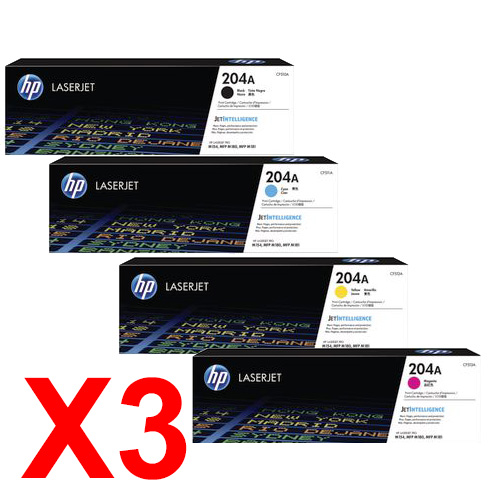 3 Lots of 4 Pack Genuine HP CF510A CF511A CF512A CF513A Toner Cartridge Set 204A