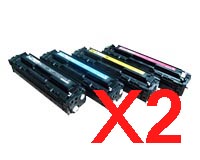 2 Lots of 4 Pack Compatible HP CB540A CB541A CB542A CB543A Toner Cartridge Set 125A