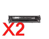 2 x Compatible HP CB540A Black Toner Cartridge 125A