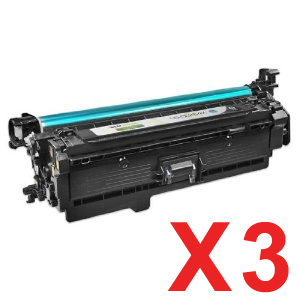 3 x Compatible HP CE264X Black Toner Cartridge 646X