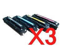 3 Lots of 4 Pack Compatible HP CE320A CE321A CE322A CE323A Toner Cartridge Set 128A