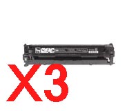 3 x Compatible HP CE320A Black Toner Cartridge 128A