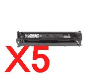 5 x Compatible HP CE320A Black Toner Cartridge 128A