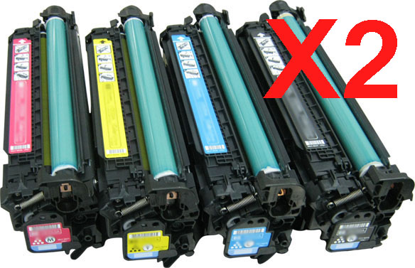 2 Lots of 4 Pack Compatible HP CE410X CE411A CE413A CE412A Toner Cartridge Set 305X 305A