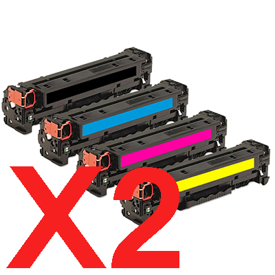 2 Lots of 4 Pack Compatible HP CF210X CF211A CF213A CF212A Toner Cartridge Set 131X 131A