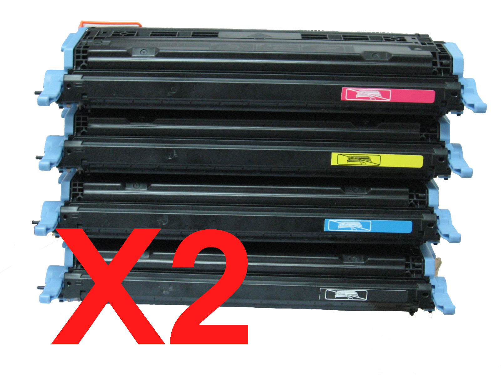 2 Lots of 4 Pack Compatible HP Q6000A Q6001A Q6002A Q6003A Toner Cartridge Set 124A