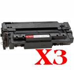 3 x Compatible HP Q7551X Toner Cartridge 51X