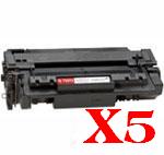 5 x Compatible HP Q7551X Toner Cartridge 51X