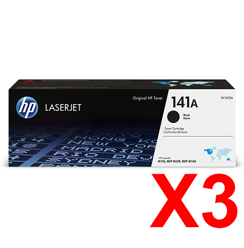 3 x Genuine HP W1410A Toner Cartridge 141A