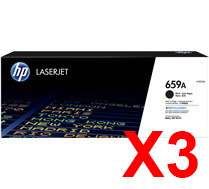 3 x Genuine HP W2010A Black Toner Cartridge 659A