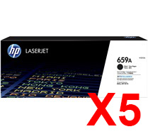 5 x Genuine HP W2010A Black Toner Cartridge 659A