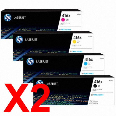 2 Lots of 4 Pack Genuine HP W2040X W2041X W2042X W2043X Toner Cartridge Set 416X
