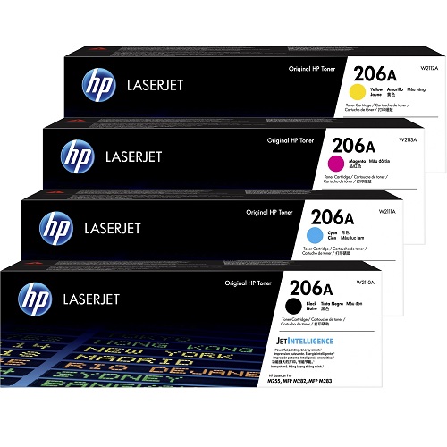 4 Pack Genuine HP W2110A W2111A W2112A W2113A Toner Cartridge Set 206A