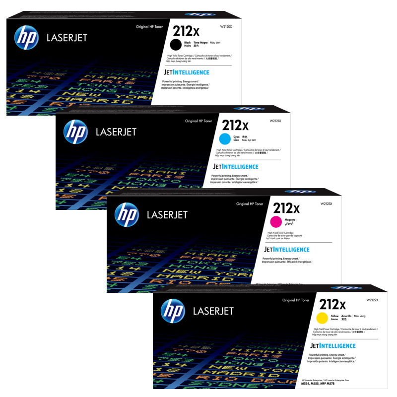 4 Pack Genuine HP W2120X W2121X W2122X W2123X Toner Cartridge Set 212X