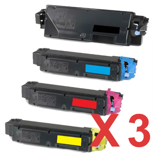 3 Lots of 4 Pack Non-Genuine TK-5164 Toner Cartridge Set for Kyocera P7040