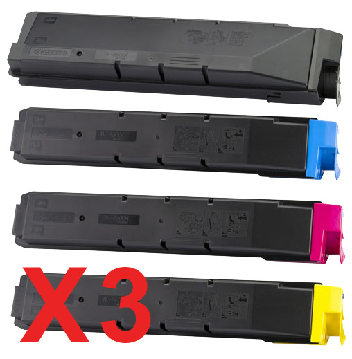 3 Lots of 4 Pack Non-Genuine TK-8604 Toner Cartridge Set for Kyocera FS-C8650DN