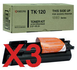 3 x Genuine Kyocera TK-120 Toner Cartridge FS-1030D FS1030D