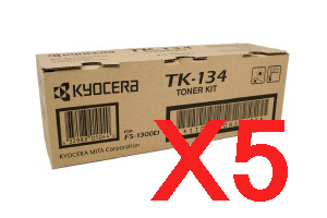 5 x Genuine Kyocera TK-134 Toner Cartridge FS-1300D FS-1028MFP