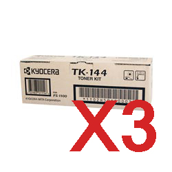 3 x Genuine Kyocera TK-144 Toner Cartridge FS-1100 FS1100