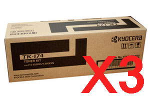 3 x Genuine Kyocera TK-174 Toner Cartridge FS-1320D FS-1370DN