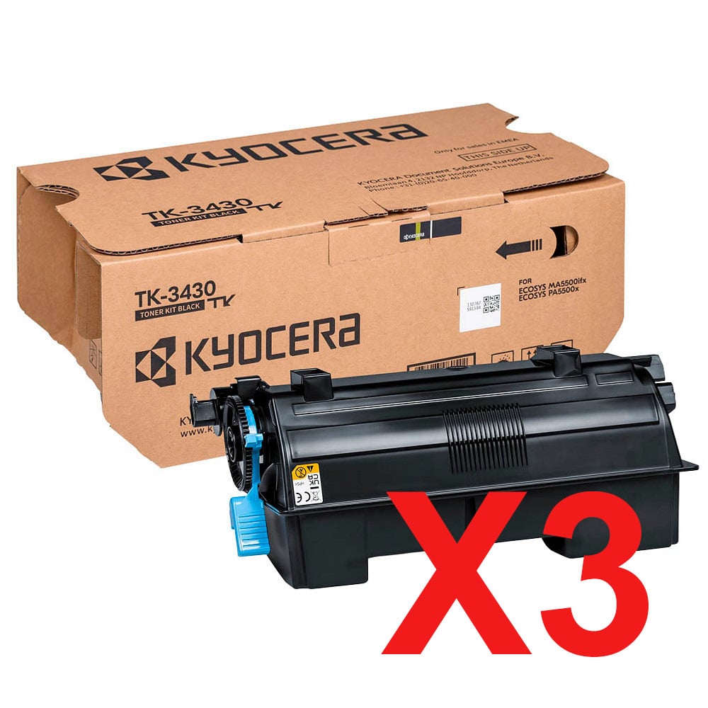 3 x Genuine Kyocera TK-3434 Toner Cartridge PA5500 MA5500