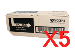 5 x Genuine Kyocera TK-344 Toner Cartridge FS-2020D FS2020D