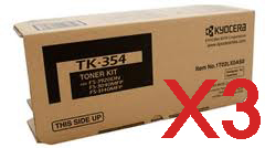 3 x Genuine Kyocera TK-354 Toner Cartridge FS-3040MFP FS-3540MFP