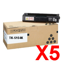 5 x Genuine Kyocera TK-5144K Black Toner Cartridge P6130 M6030 M6530