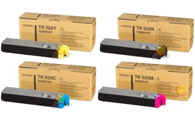 4 Pack Genuine Kyocera TK-520 Toner Cartridge Set FS-C5015N