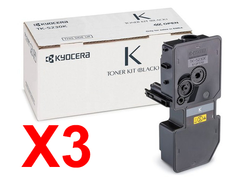 3 x Genuine Kyocera TK-5234K Black Toner Cartridge P5021 M5521
