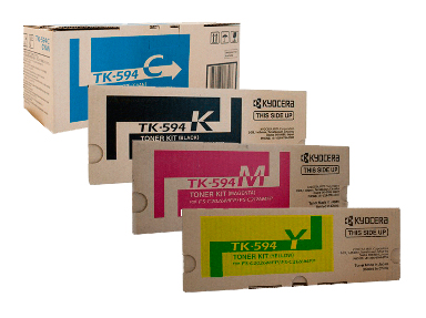 4 Pack Genuine Kyocera TK-594 Toner Cartridge Set FS-C2026MFP FS-C2526MFP
