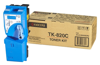 1 x Genuine Kyocera TK-820C Cyan Toner Cartridge FS-C8100DN
