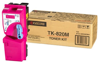 1 x Genuine Kyocera TK-820M Magenta Toner Cartridge FS-C8100DN
