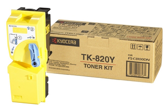 1 x Genuine Kyocera TK-820Y Yellow Toner Cartridge FS-C8100DN