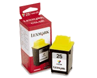 1 x Genuine Lexmark #25 Colour Ink Cartridge High Yield 15M0125