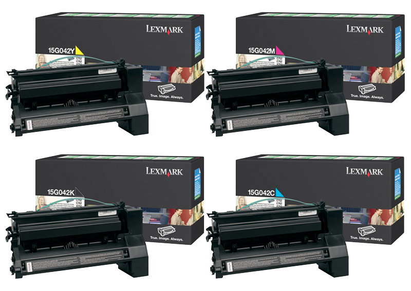 4 Pack Genuine Lexmark C752 C760 C762 X762 Toner Cartridge Set High Yield Return Program