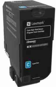 1 x Genuine Lexmark CS725 74C6HC Cyan Toner Cartridge High Yield Return Program