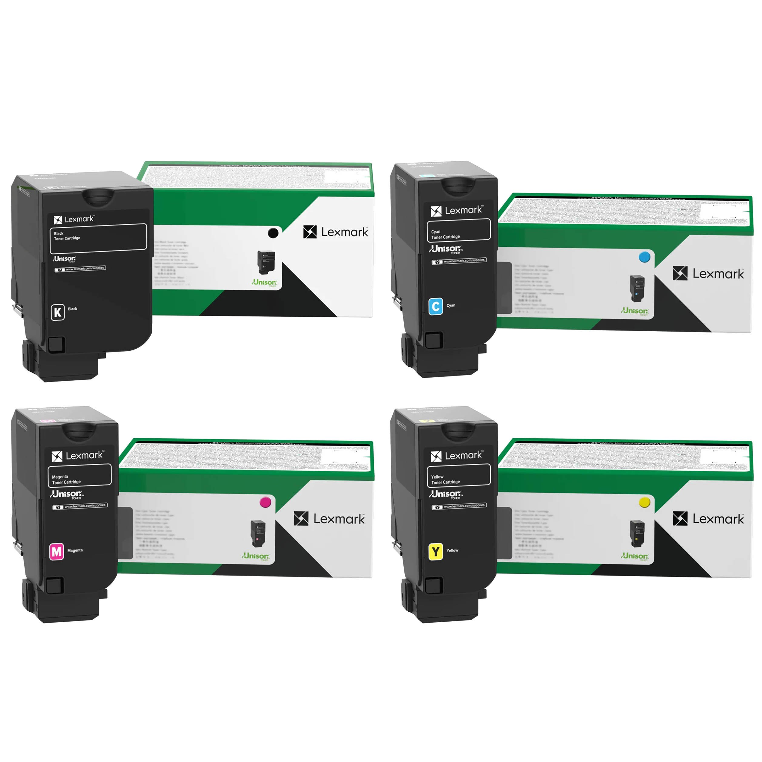 4 Pack Genuine Lexmark CX735 CX735adse 81C1XK/C/M/Y Toner Cartridge Set Extra High Yield Return Program