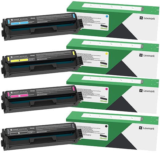 4 Pack Genuine Lexmark C3326 MC3326 C3330HK/C/M/Y Toner Cartridge Set High Yield Return Program