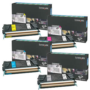 4 Pack Genuine Lexmark C522 C524 C532 C534 Toner Cartridge Set Standard Yield Return Program