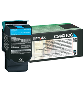 1 x Genuine Lexmark C544 C546 X544 X546 X548 Cyan Toner Cartridge Extra High Yield Return Program
