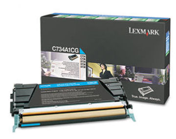 1 x Genuine Lexmark C734 C736 X734 X736 X738 Cyan Toner Cartridge Return Program