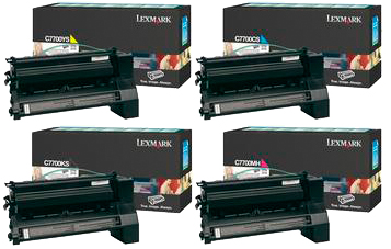 4 Pack Genuine Lexmark C772 Toner Cartridge Set High Yield Return Program