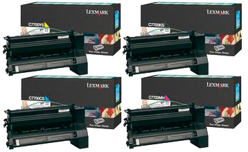 4 Pack Genuine Lexmark C772 Toner Cartridge Set Return Program