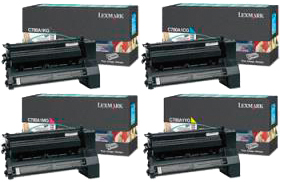 4 Pack Genuine Lexmark C780 Toner Cartridge Set Return Program